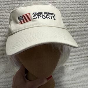 Adidas Armed Forces Sports White Visor Hat NWOT